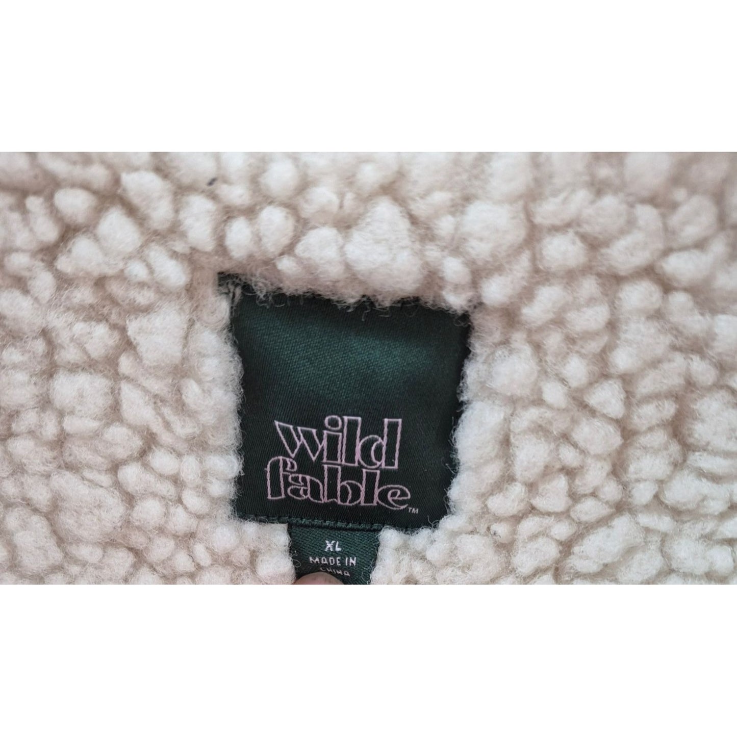 Wild Fable Cream Sherpa Cropped Jacket Womens XL Soft Faux Fur Polyester Winter Coat