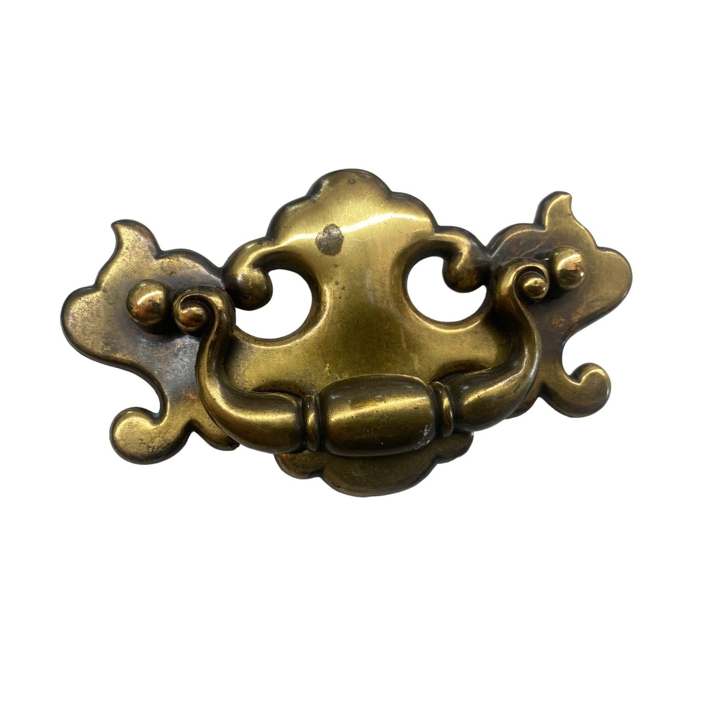 Set Of 5 Vintage Brass Chippendale Style Drawer Pull Handles With Screws