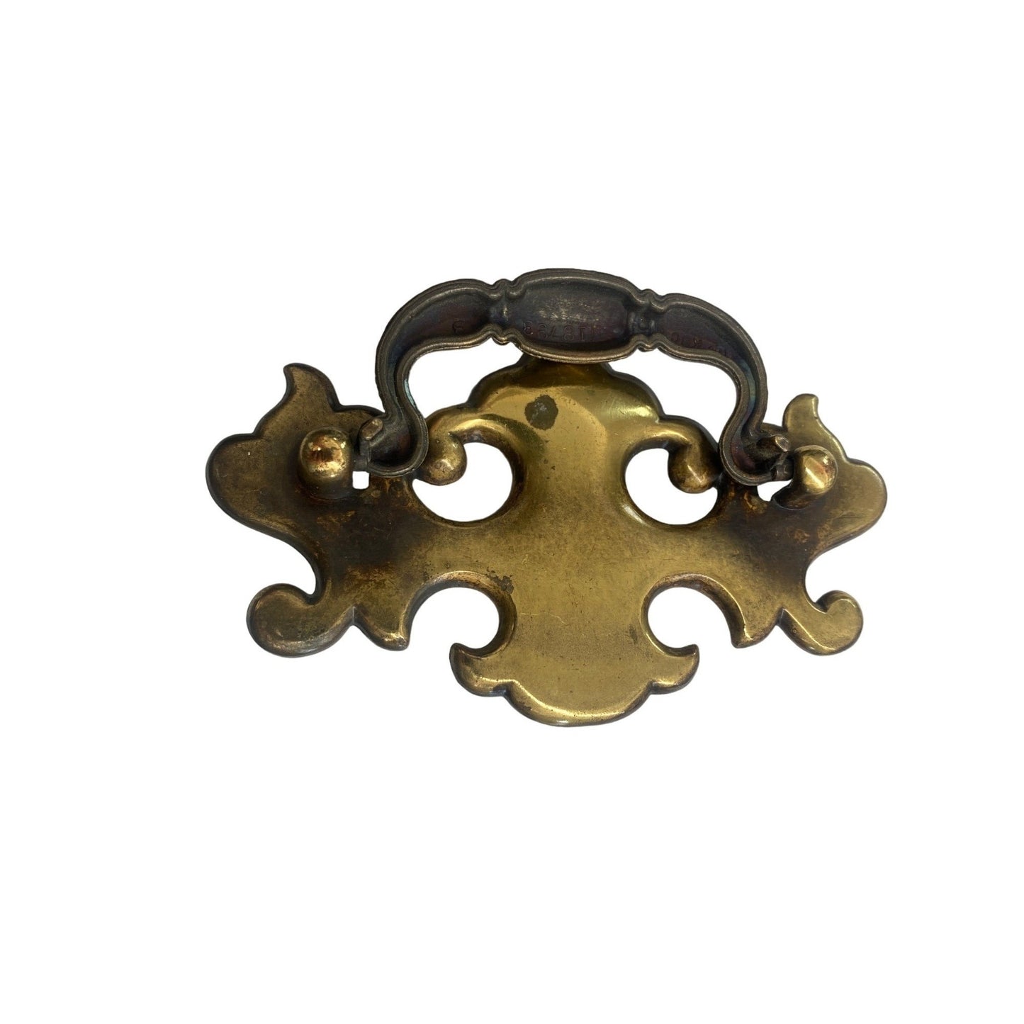 Set Of 5 Vintage Brass Chippendale Style Drawer Pull Handles With Screws