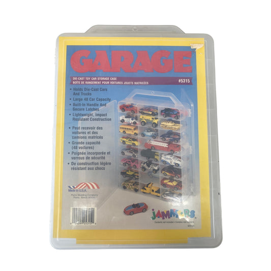 Die-Cast Toy Car Storage Case 48 Car Capacity Lightweight Plastic Built-In Handle & Secure Latch