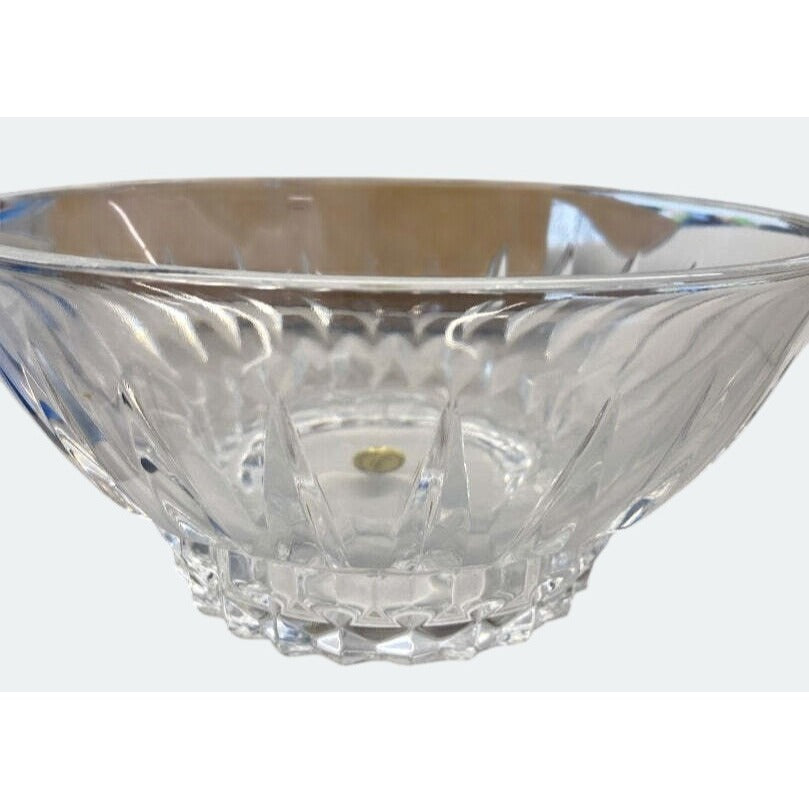 French Cristal D'Arques Clear Lead Crystal Glass Bowl Geometric Design