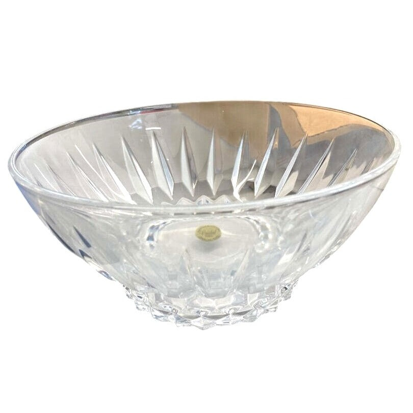 French Cristal D'Arques Clear Lead Crystal Glass Bowl Geometric Design