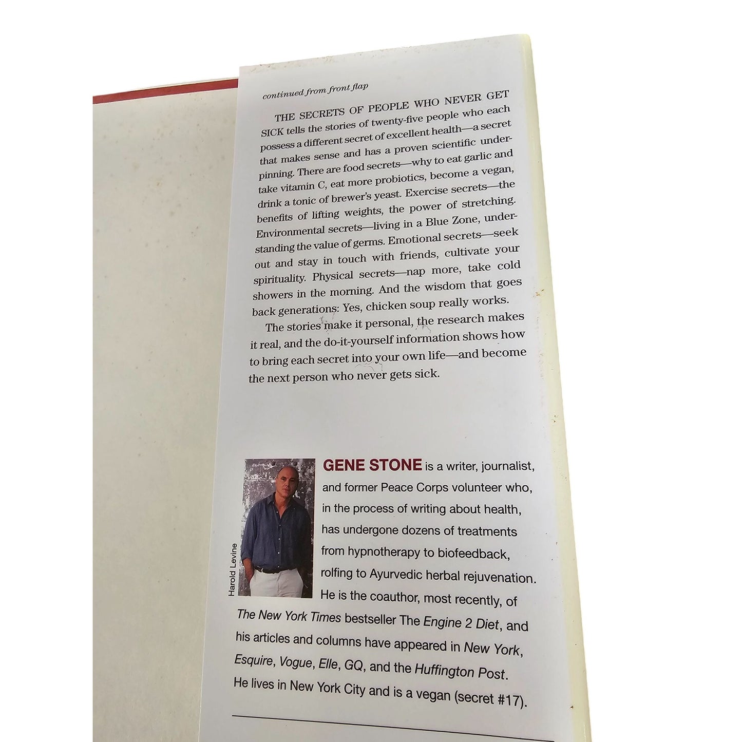 The Secrets Of People Who Never Get Sick By Gene Stone Hardcover 2010