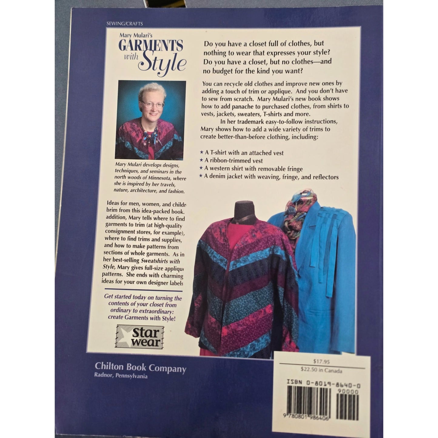 Mary Mularis Garments With Style Book Adding Flair To Tops Jackets Vests Dresses & More