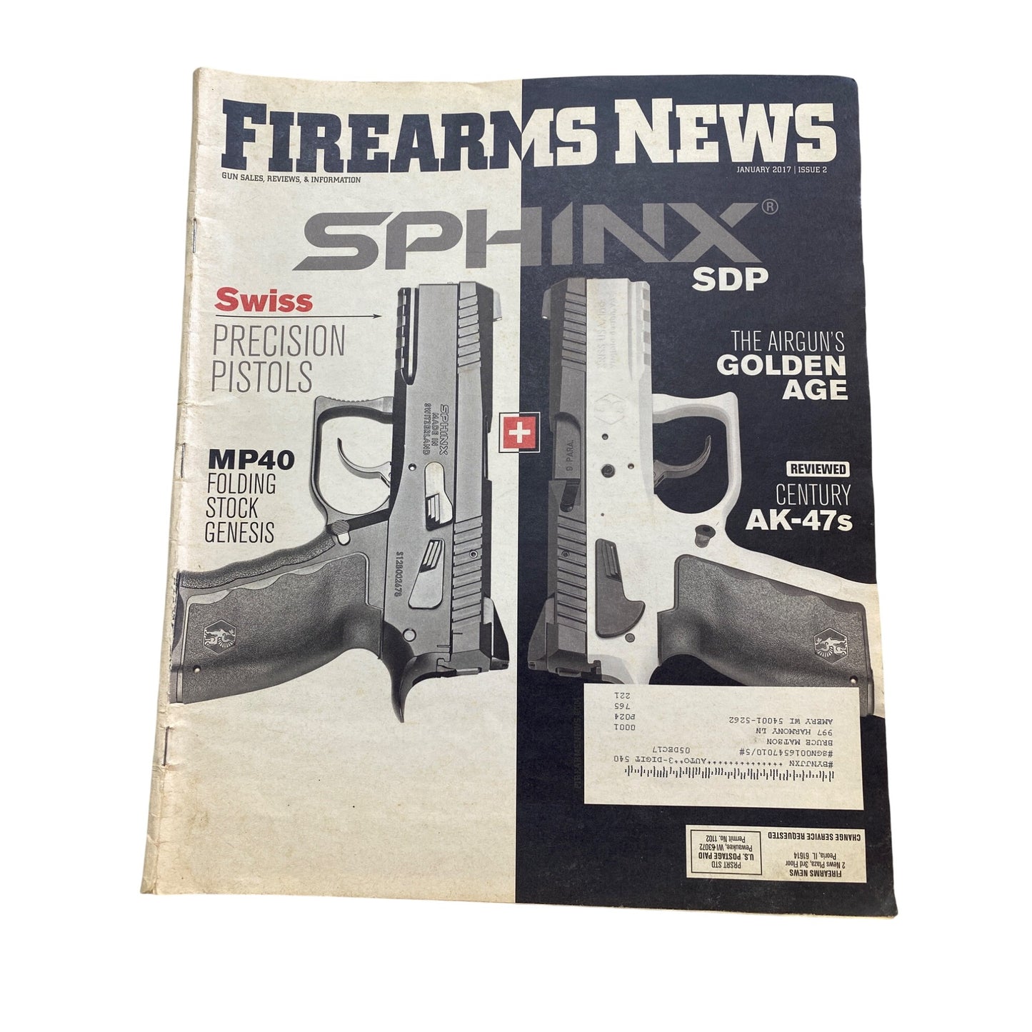 Firearms News January 2017 Issue Featuring Sphinx SDP Pistols & Exclusive Sniper Rifle