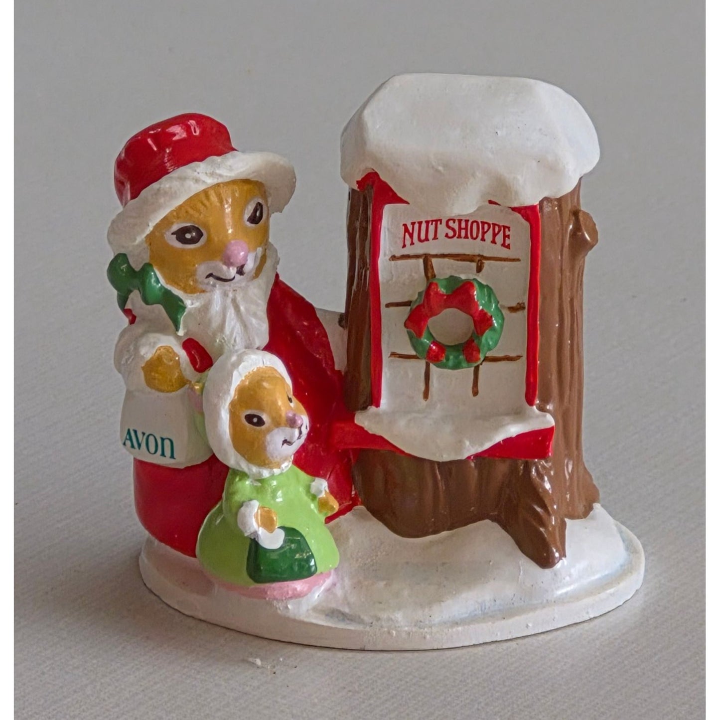 Avon Forest Friends Shopping For Treats Mini Figurine Christmas Decor