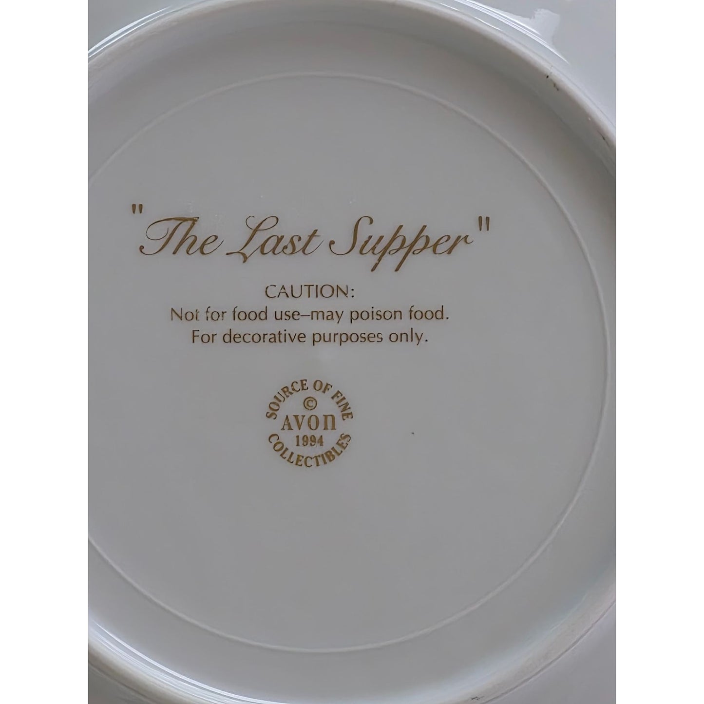 "Avon 1984 The Last Supper" Decorative Plate In Blue & White Porcelain