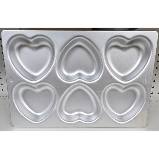 Wilton 6-Cavity Heart-Shaped Nonstick Cake Pan Mold For Baking Desserts