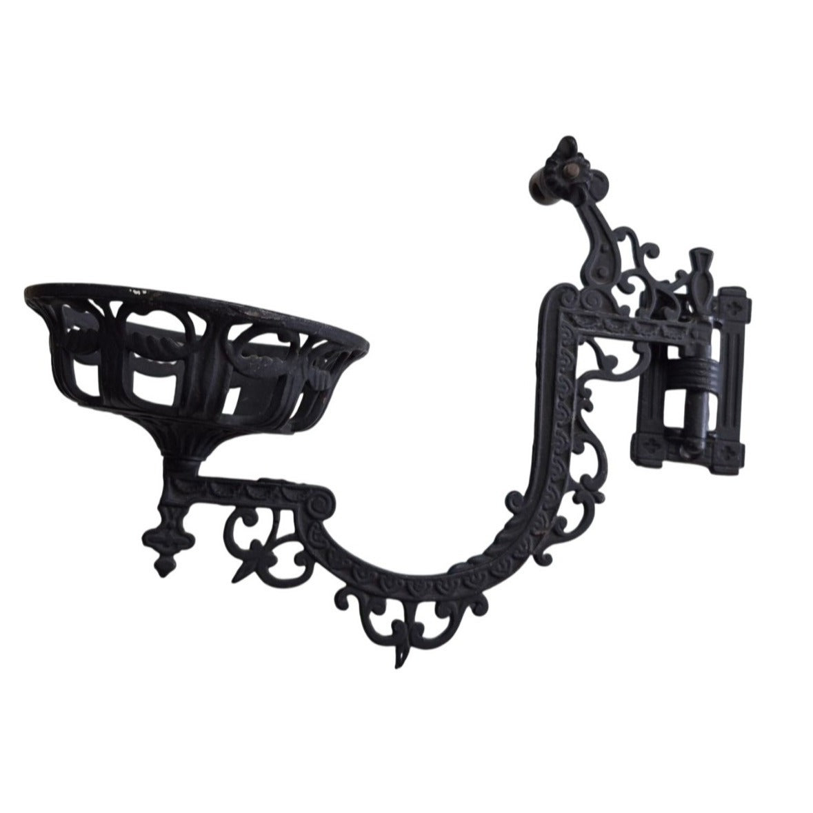 Cast Iron Oil Lamp Wall Swing Arm Holder 12"