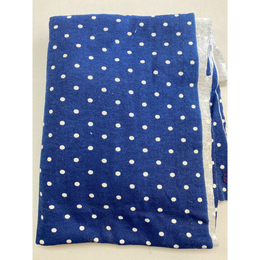 Blue & White Double Knit Fabric With Polka Dot Pattern 34" W x 33" L
