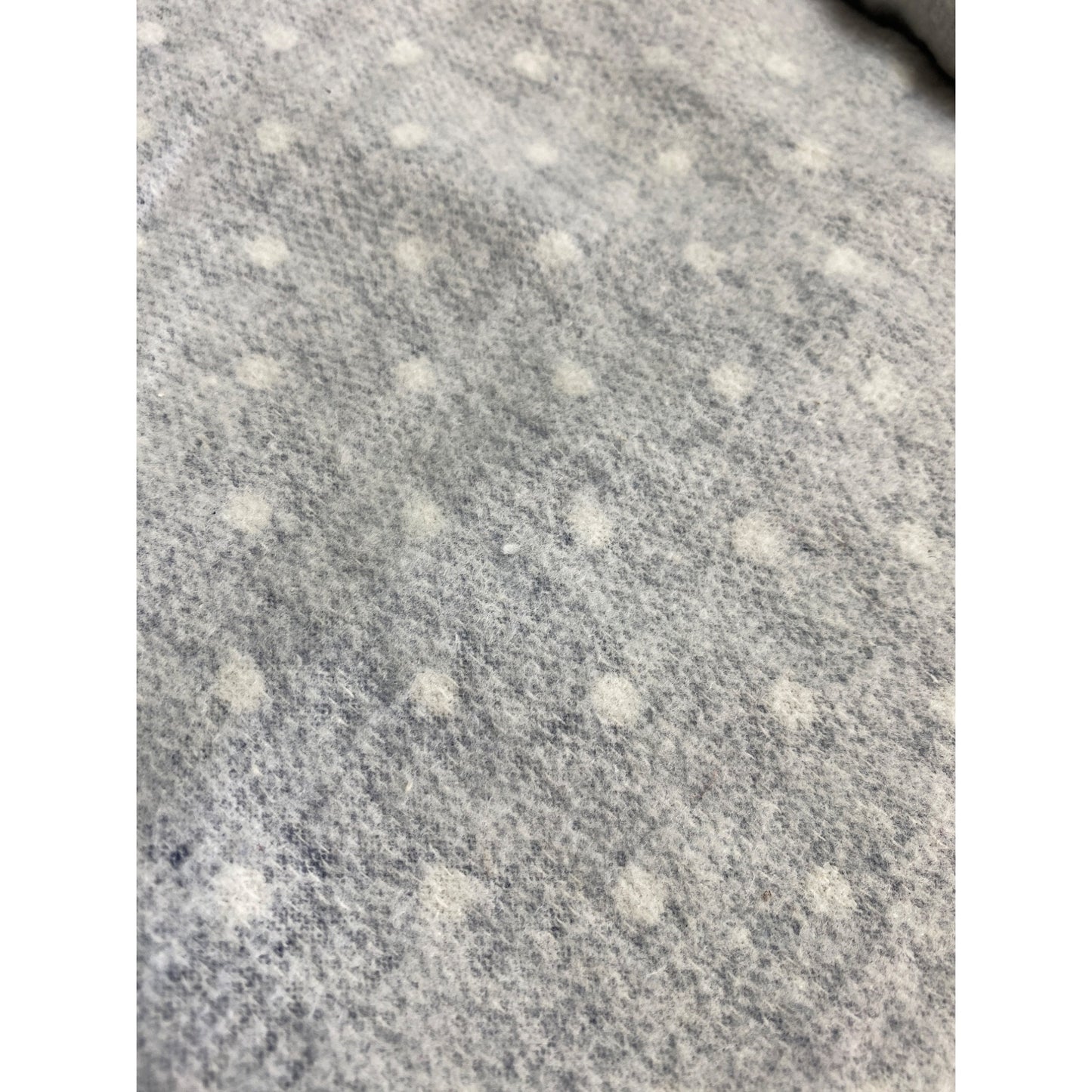 Blue & White Double Knit Fabric With Polka Dot Pattern 34" W x 33" L