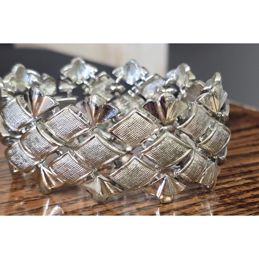 Vintage Coro Silver-Tone Wide Bracelet