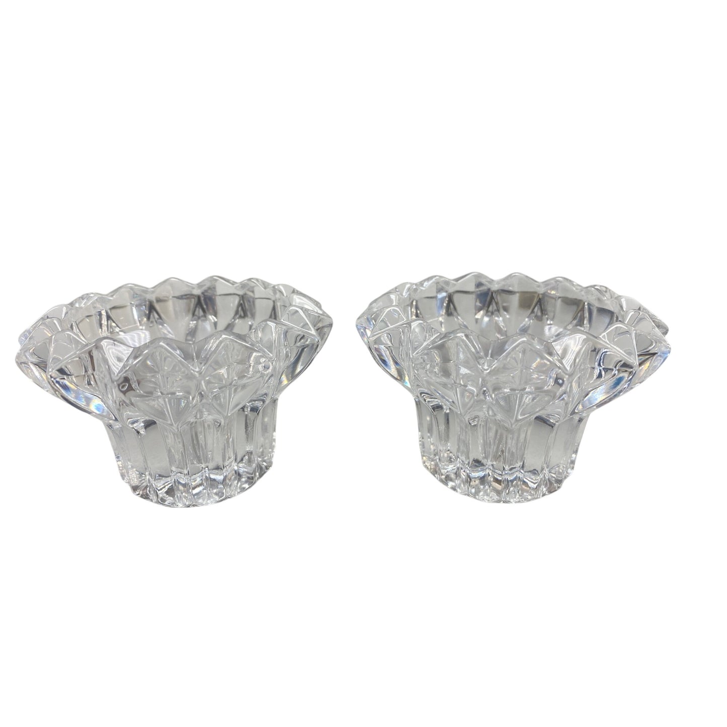 Vintage Crystal Candleholders Set 2