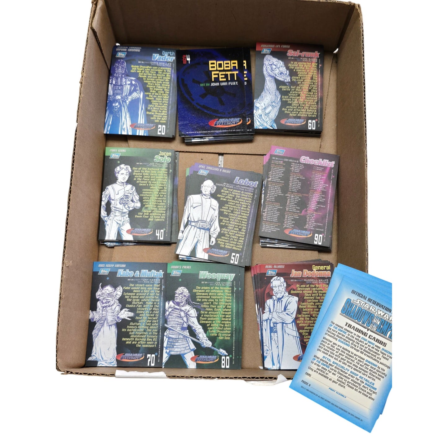 Large Lot Star Wars Finest Deluxe Chromium Trading Cards