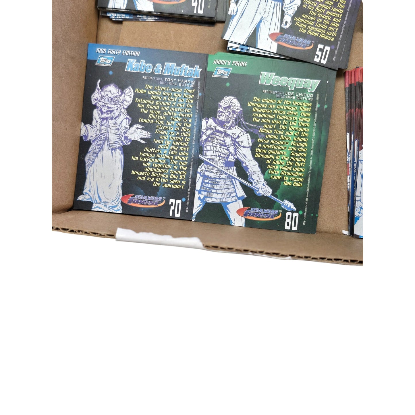 Large Lot Star Wars Finest Deluxe Chromium Trading Cards