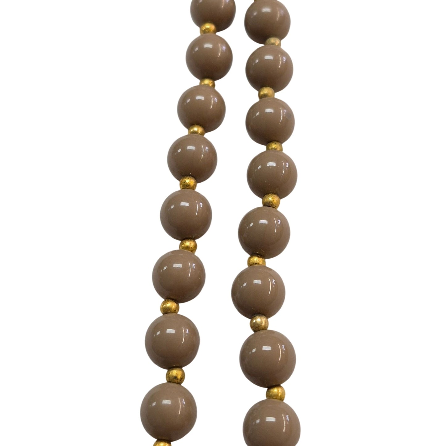 Vintage Women's Brown & Gold Beaded Necklace