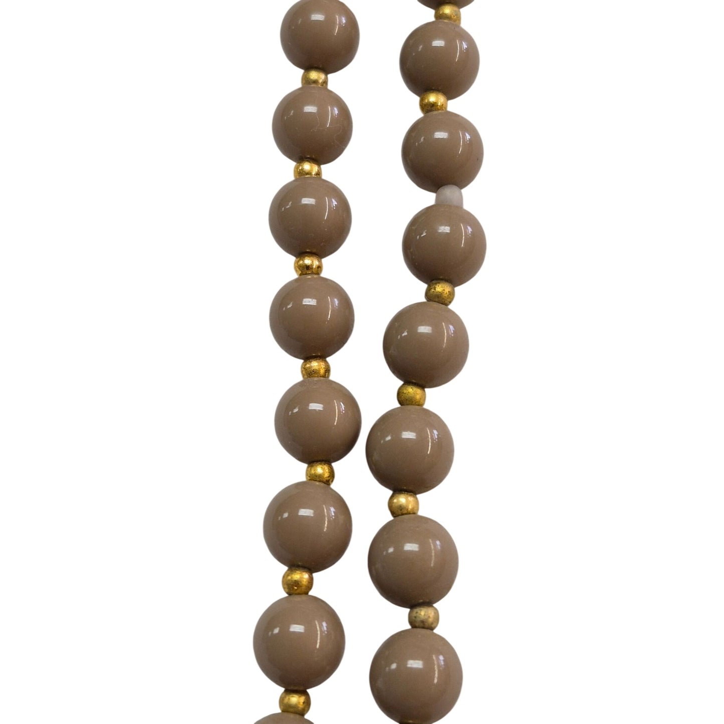 Vintage Women's Brown & Gold Beaded Necklace
