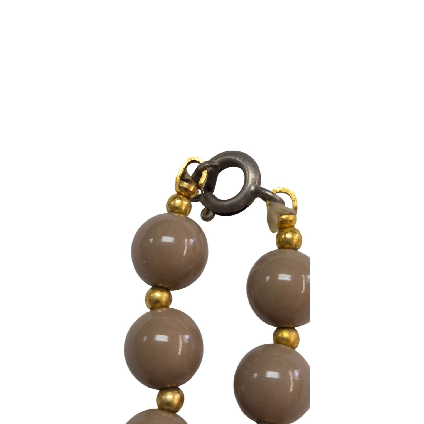 Vintage Women's Brown & Gold Beaded Necklace