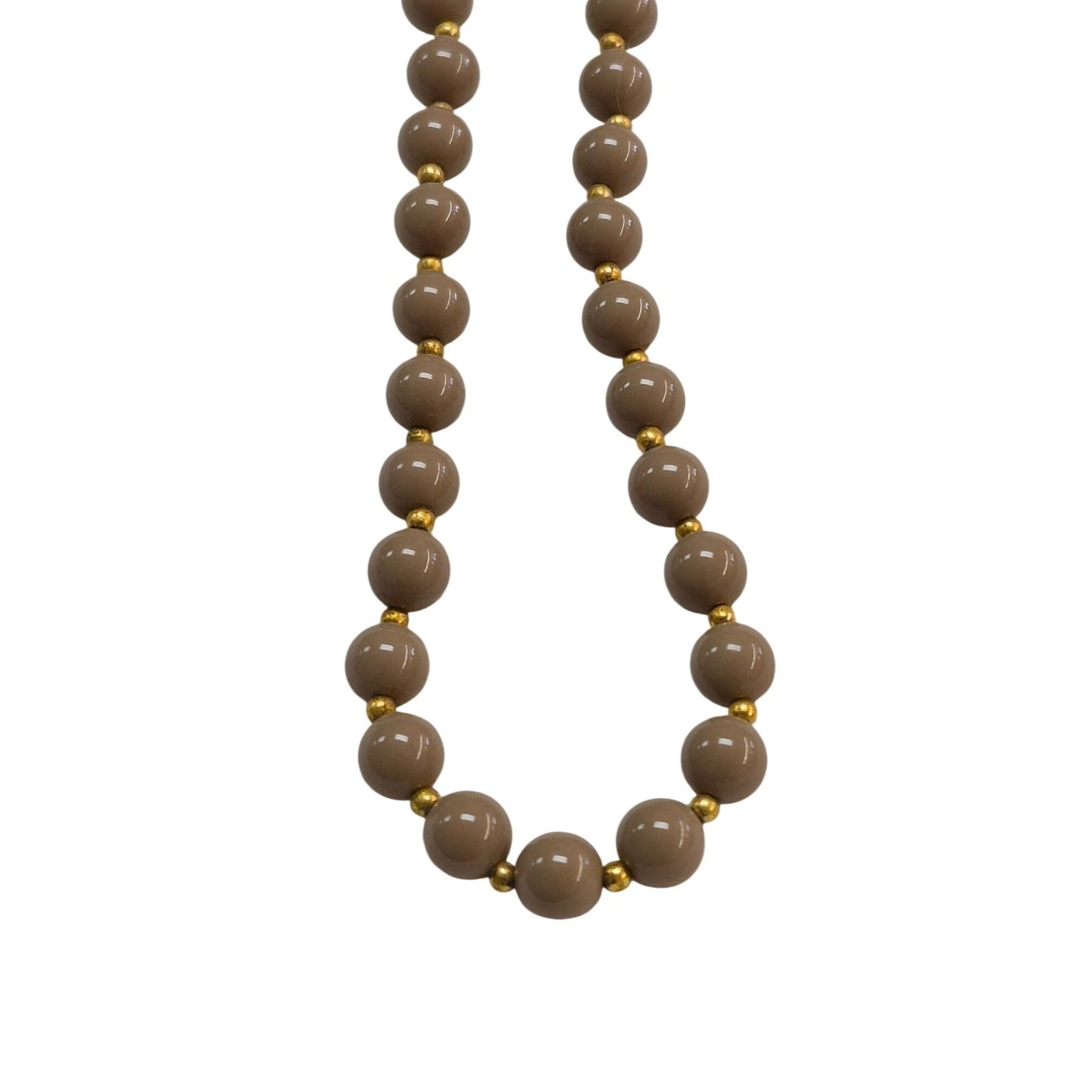 Vintage Women's Brown & Gold Beaded Necklace