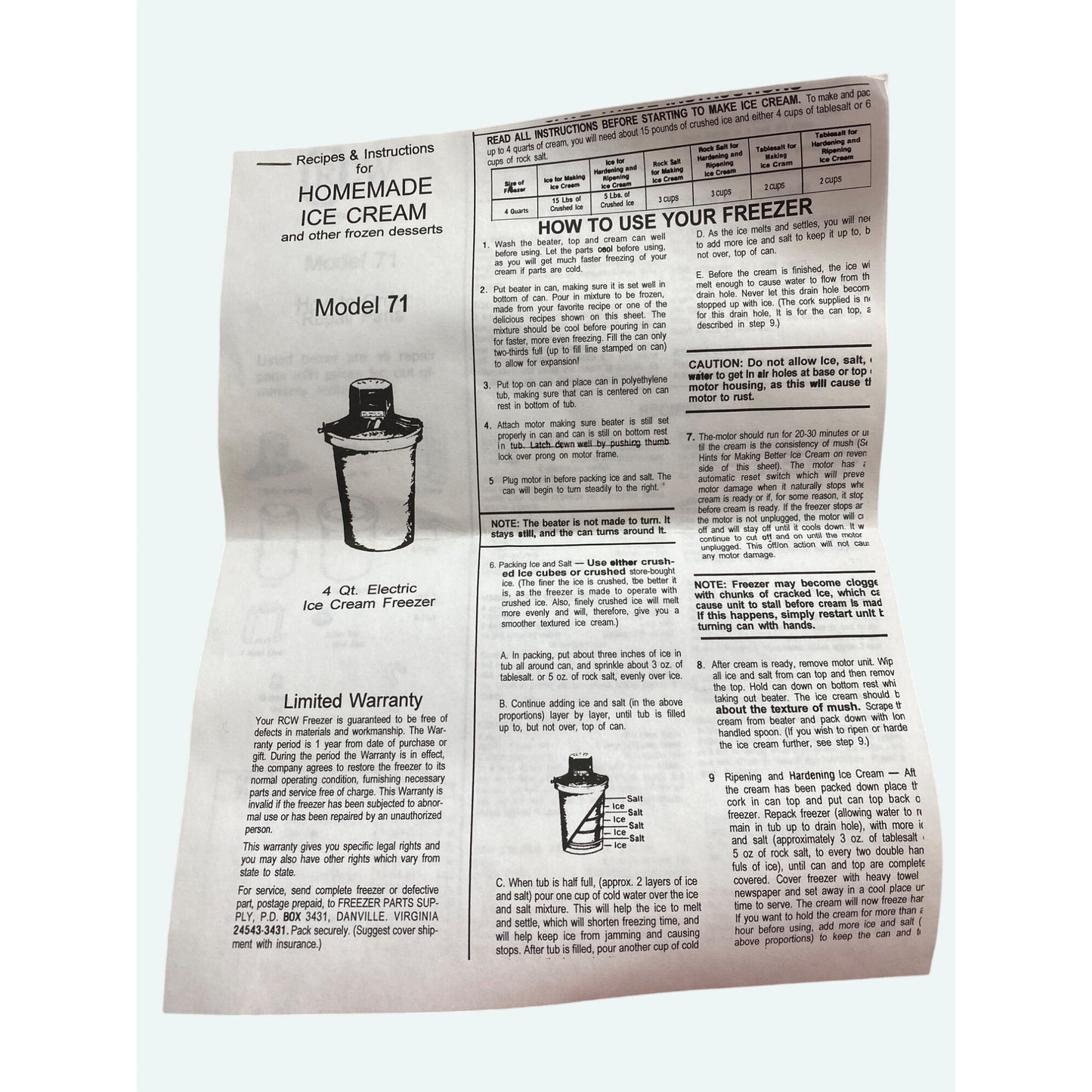 Sterling 5 Quart Ice Cream Freezer