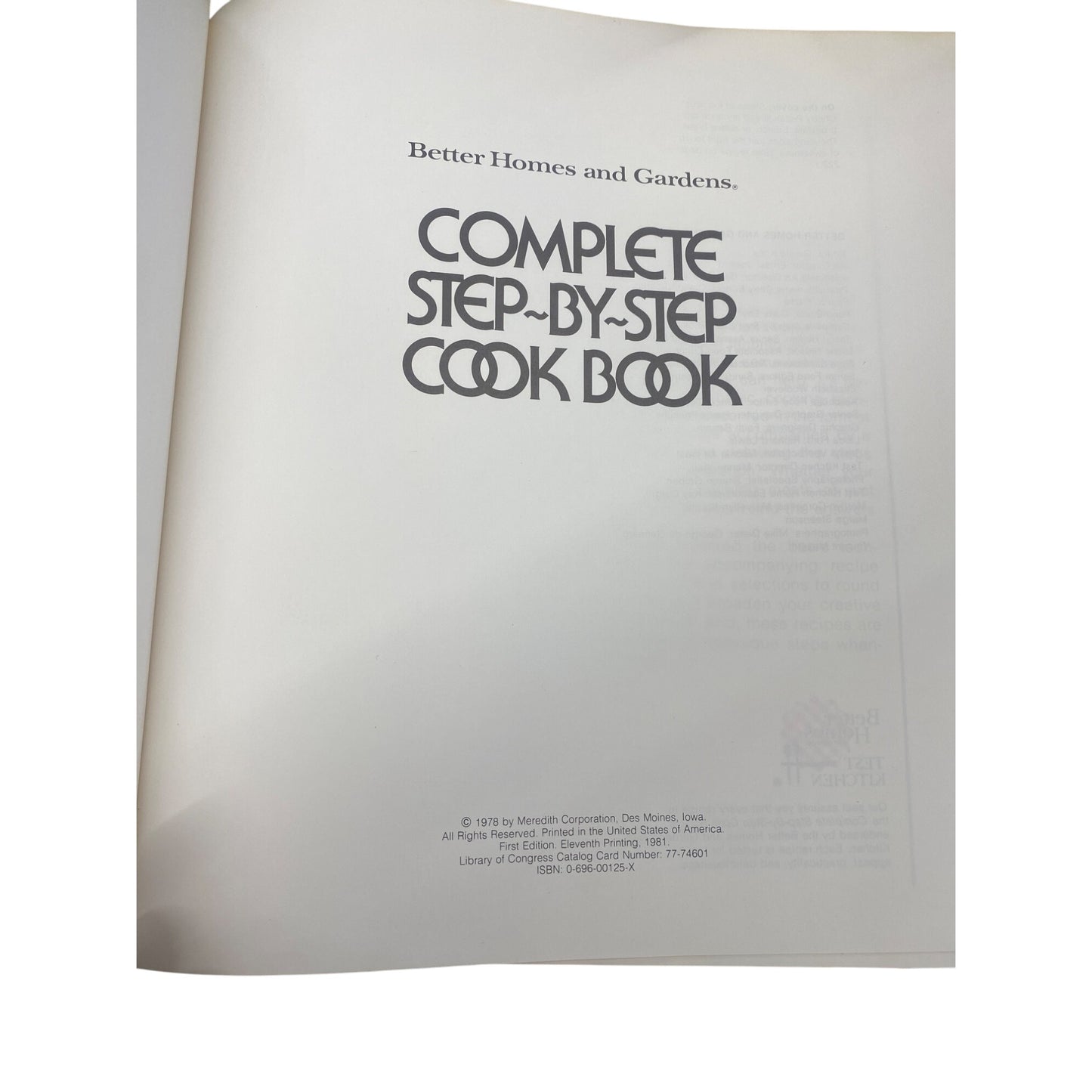 Better Homes And Gardens "Complete Step-By-Step Cook Book" 1978 Hardcover Edition