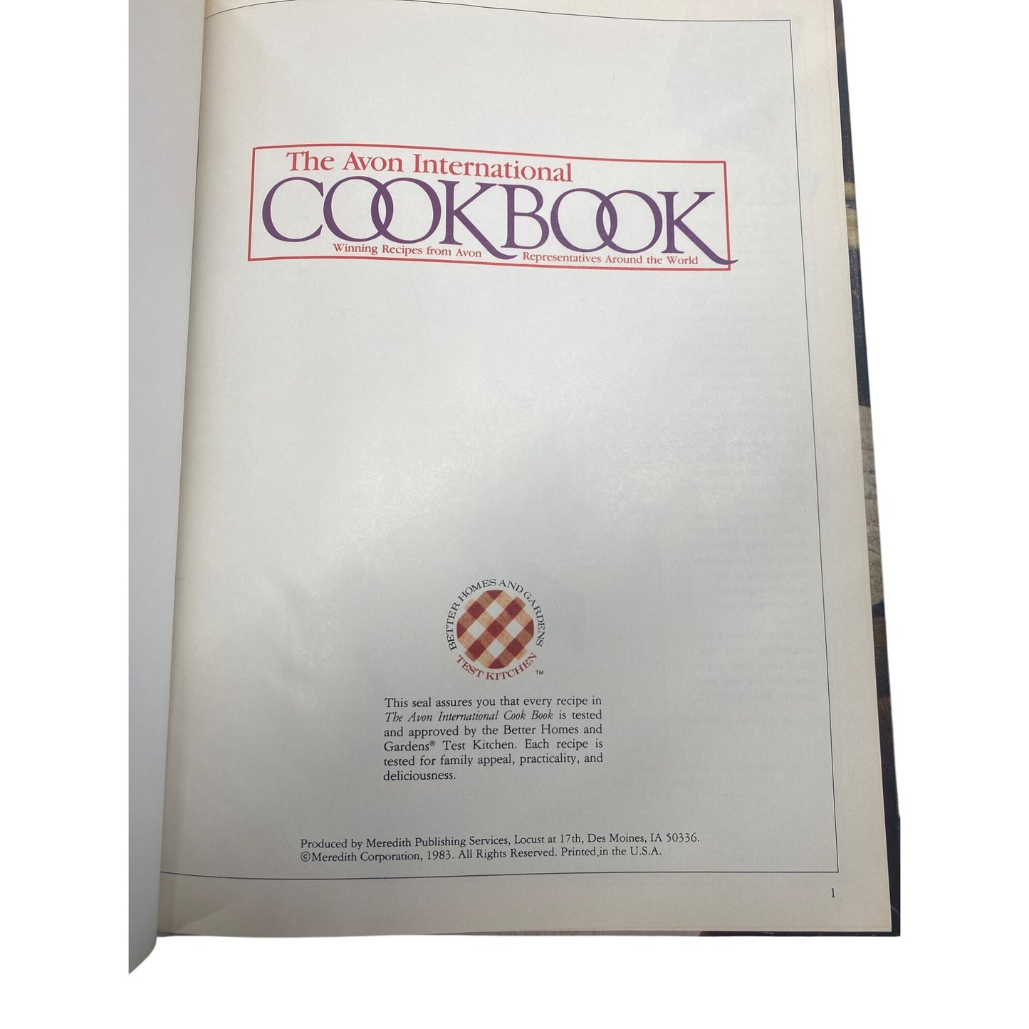 The Avon International Cookbook Hardcover