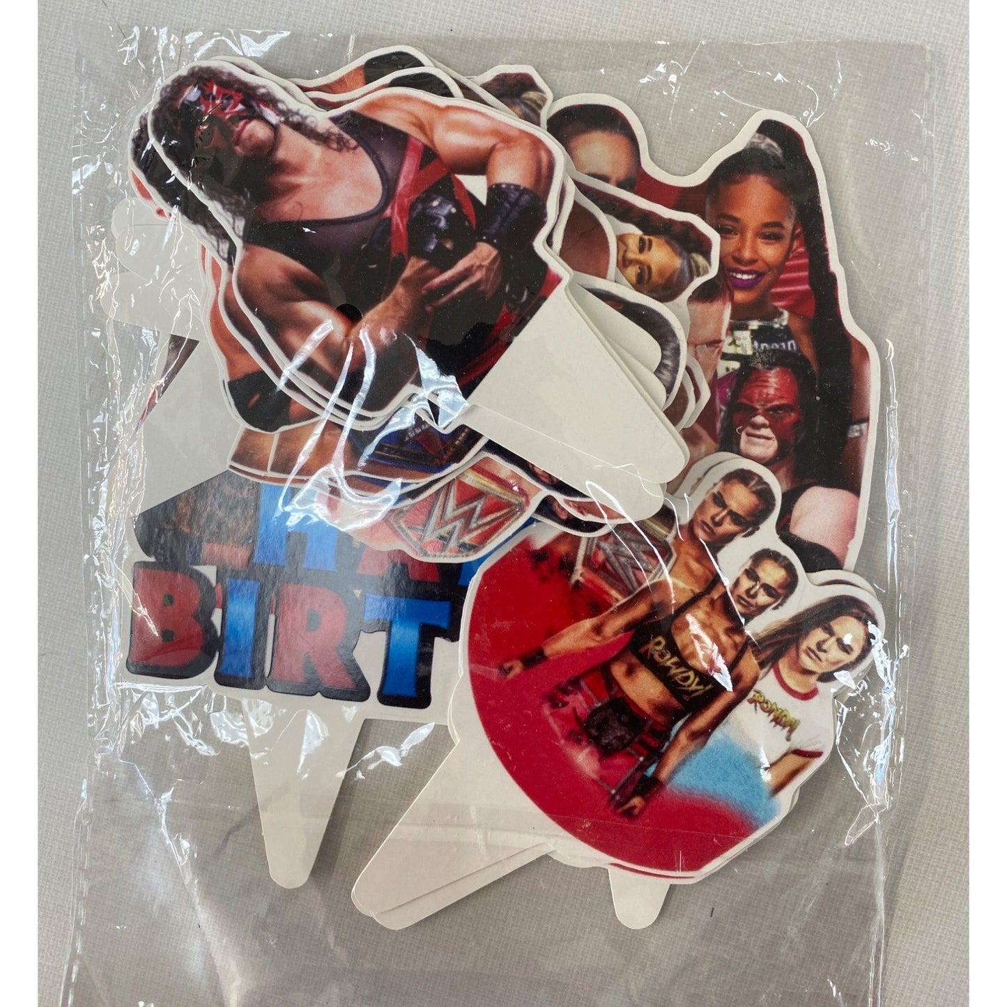 WWE Wrestling Happy Birthday Party Kit Banner Cake Cupcake Toppers