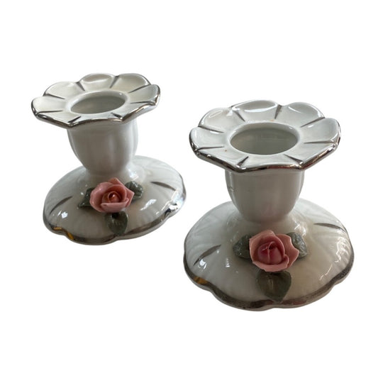 Dekor Dresden Vintage Porcelain Floral Candle