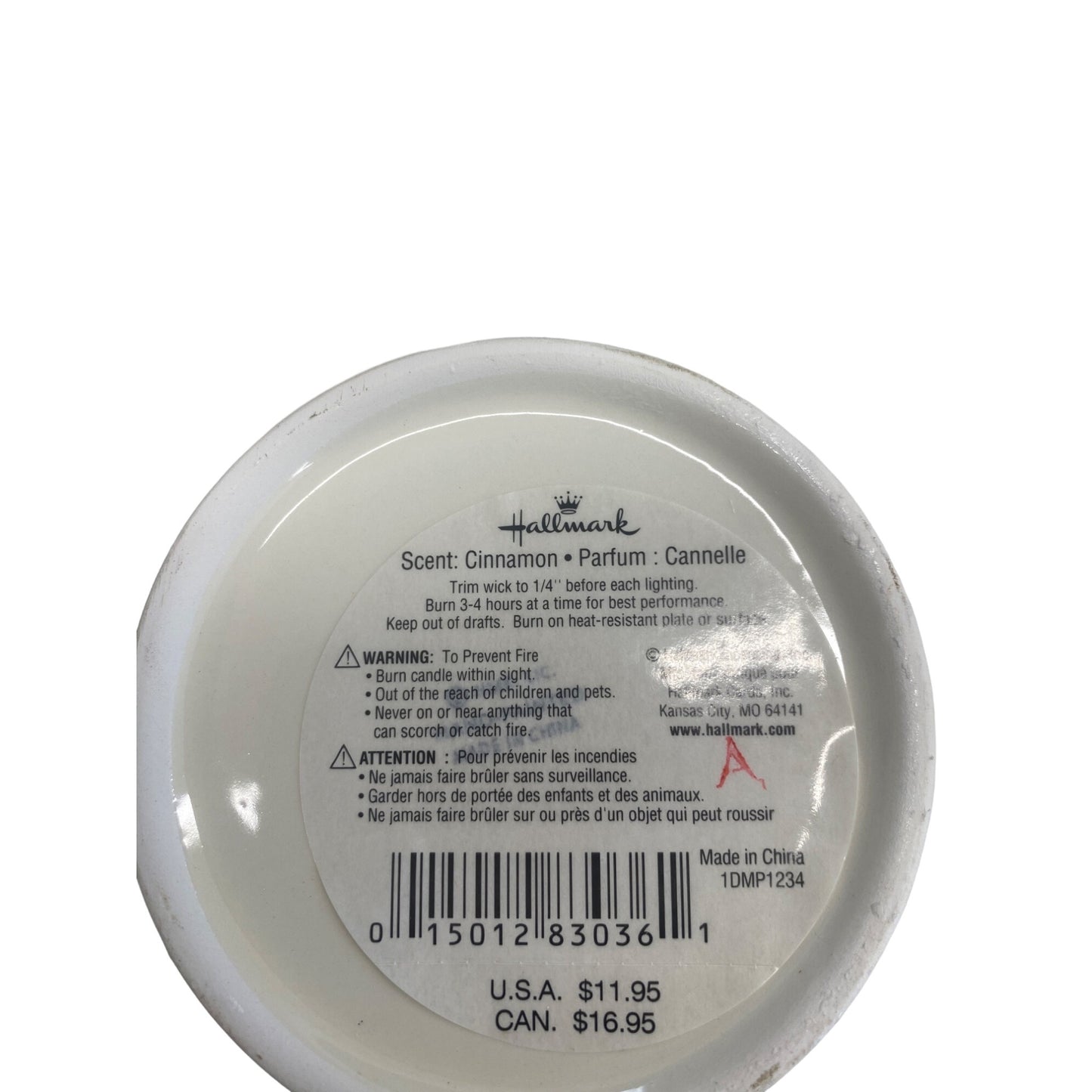 Hallmark Cinnamon Scented Candle Jar With Lid 1DMP1234
