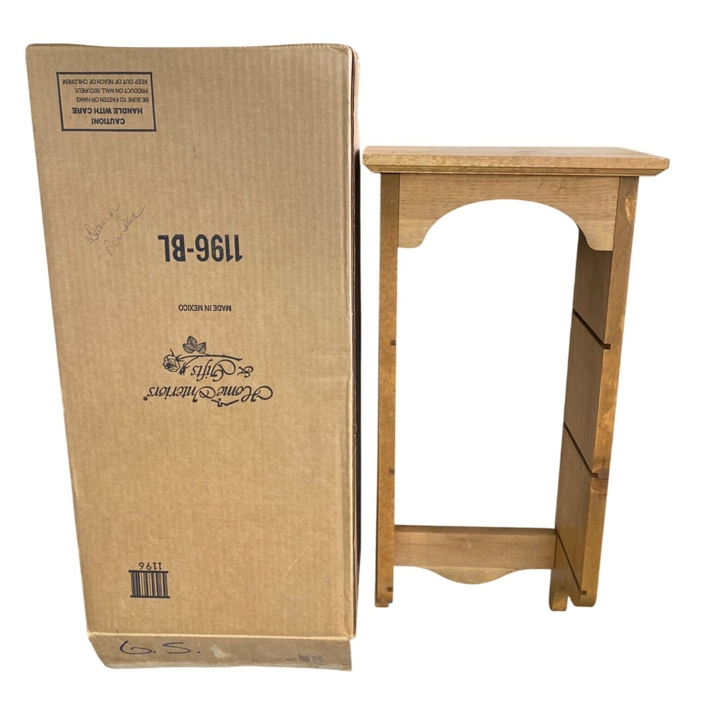 Vintage Wooden Wall-Mounted Display Shelf With Glass Shelves