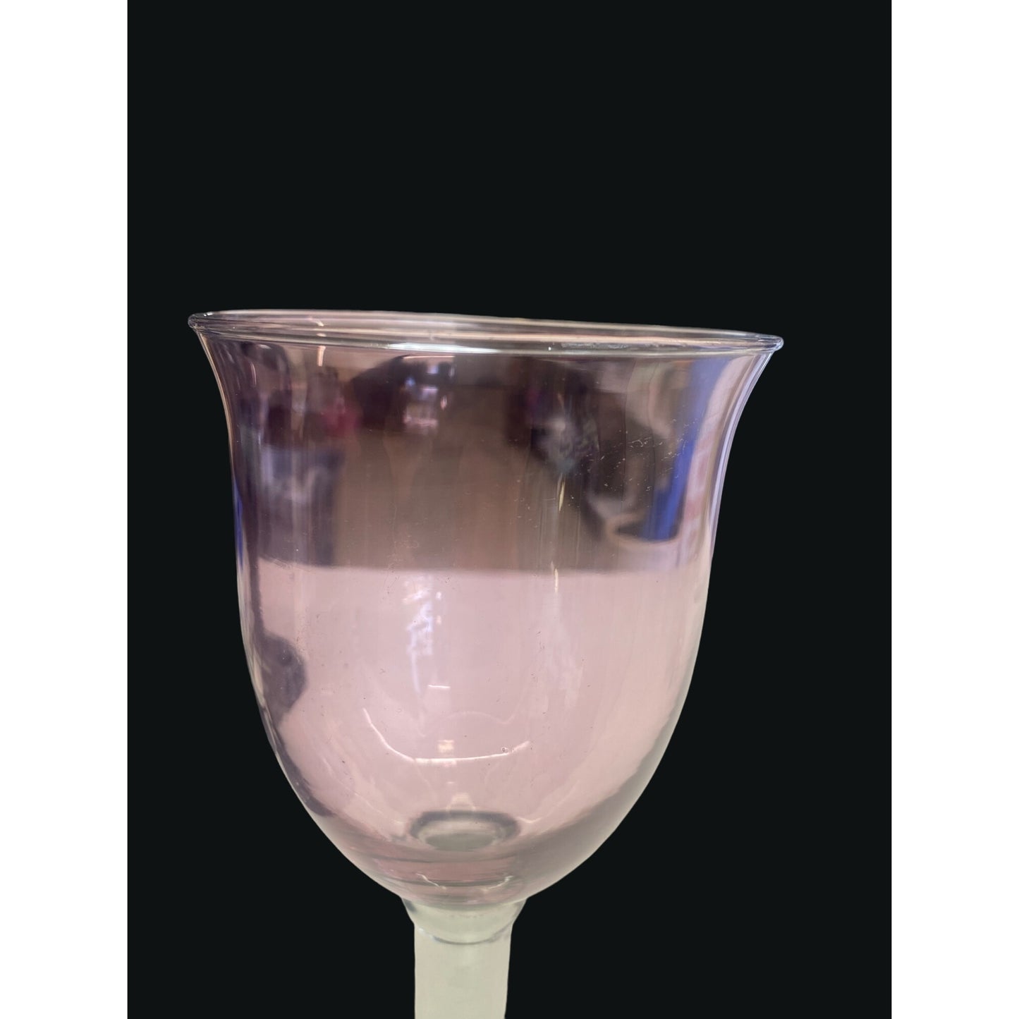Vintage Pink & Clear Glass Goblet