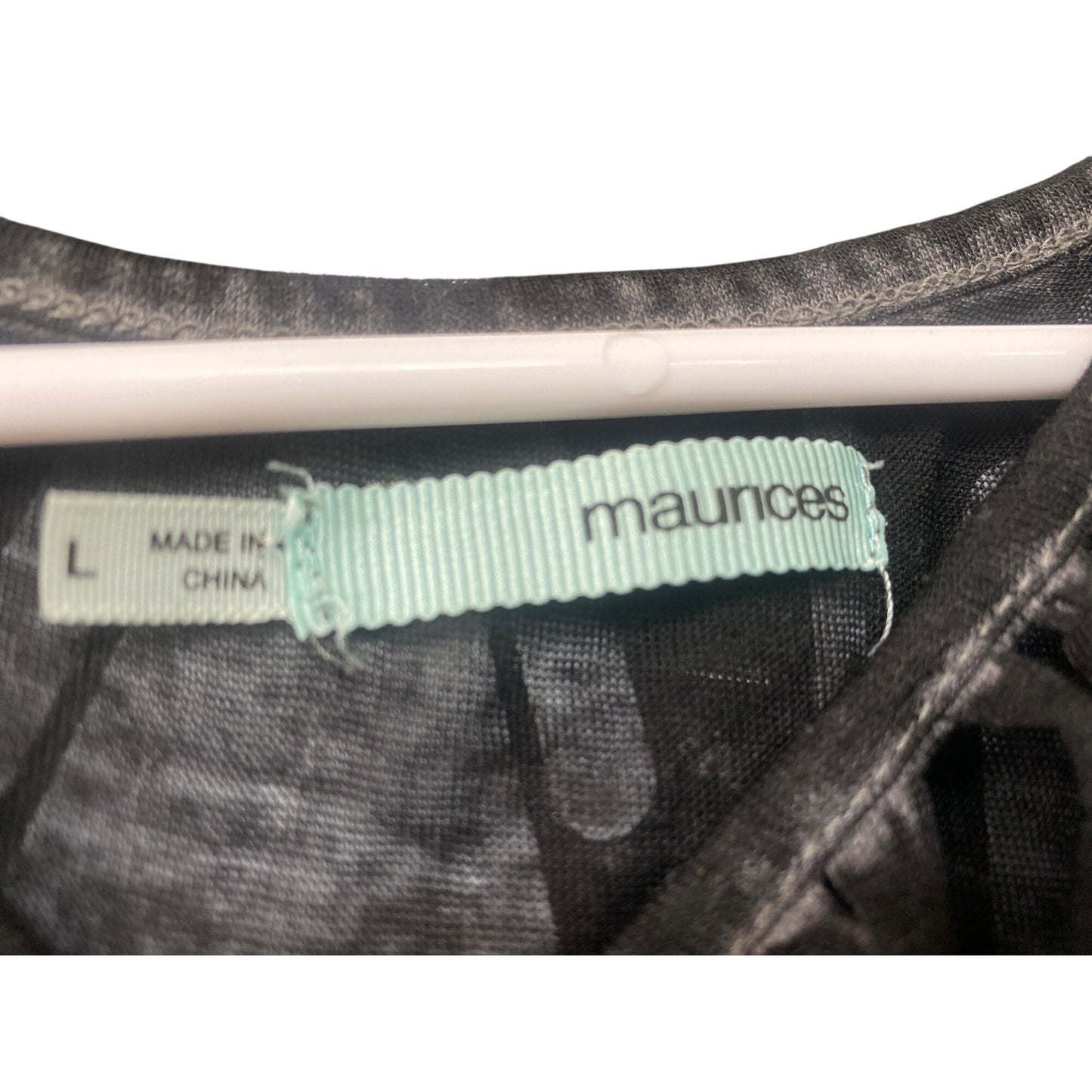 Maurices Womens Large Black Sheer Top With Aztec Print & Knotted Neckline