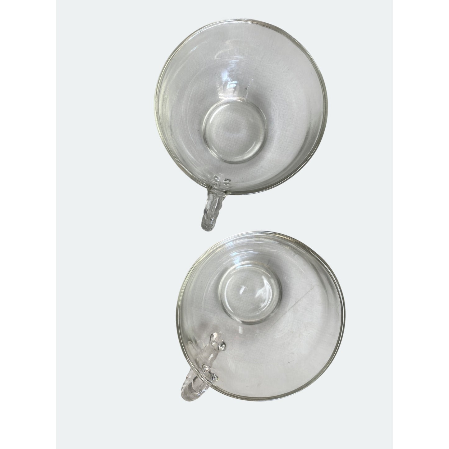 Vintage Clear Glass Tea Cups  Set Of 2