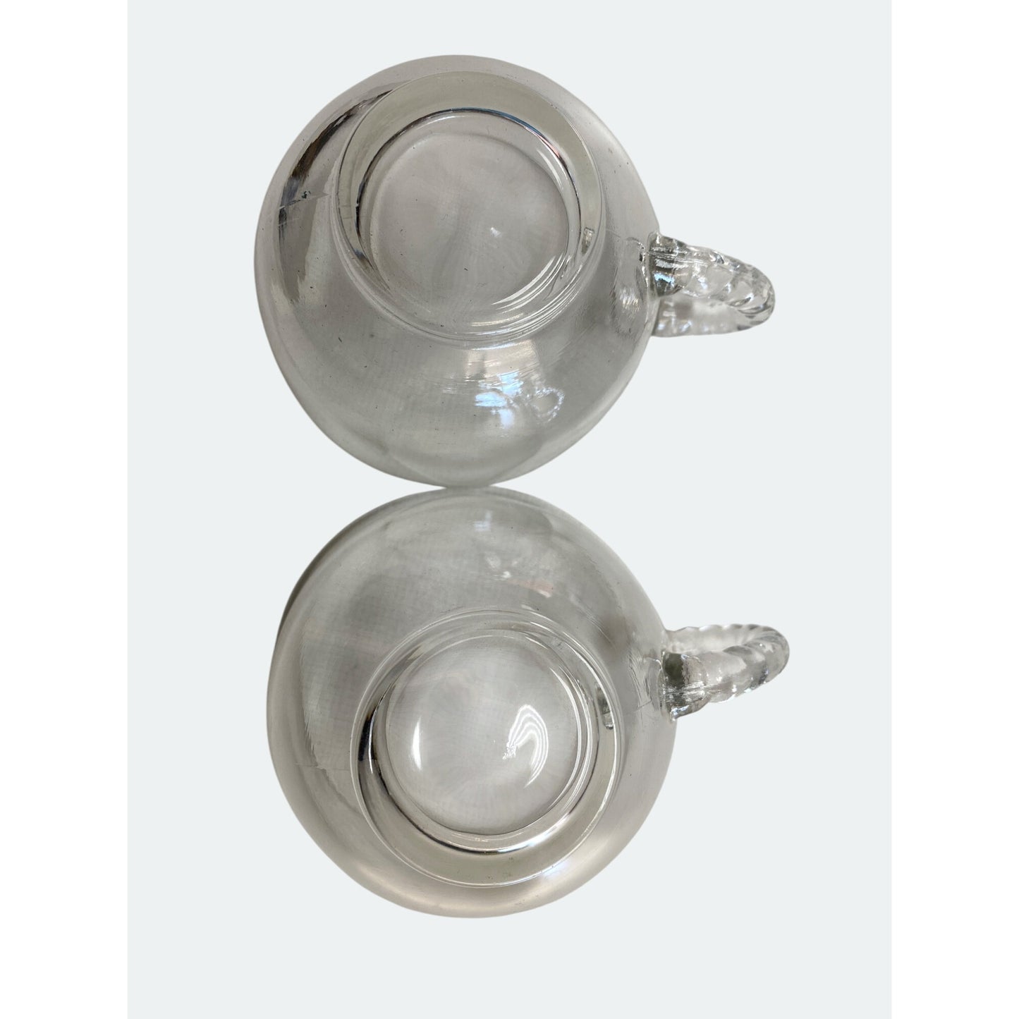Vintage Clear Glass Tea Cups  Set Of 2