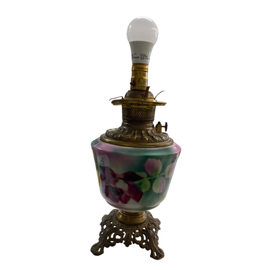 Antique Brass & Glass Lamp