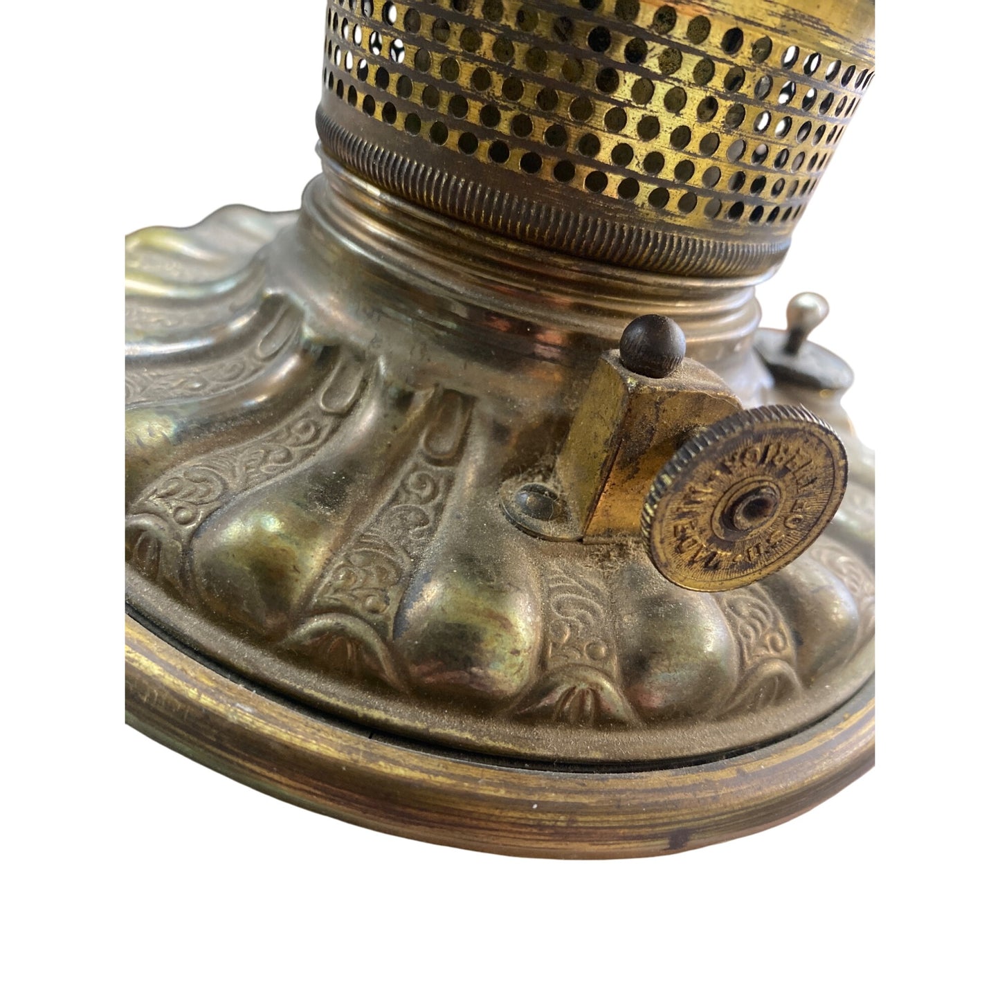 Antique Brass & Glass Lamp