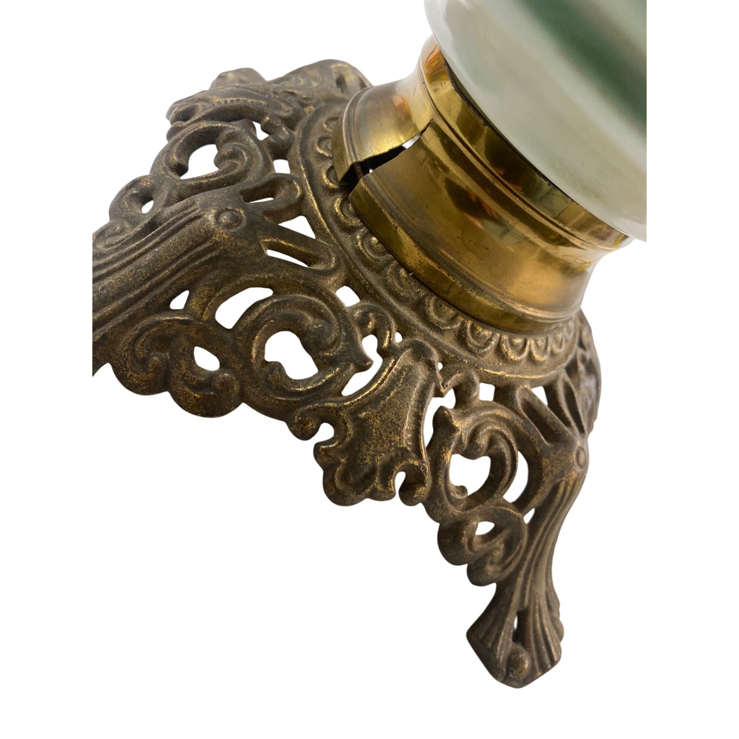 Antique Brass & Glass Lamp