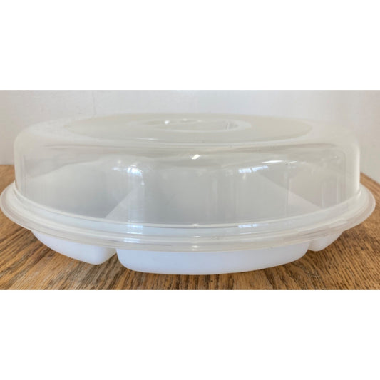 Round Plastic Divided Party Serving Platter