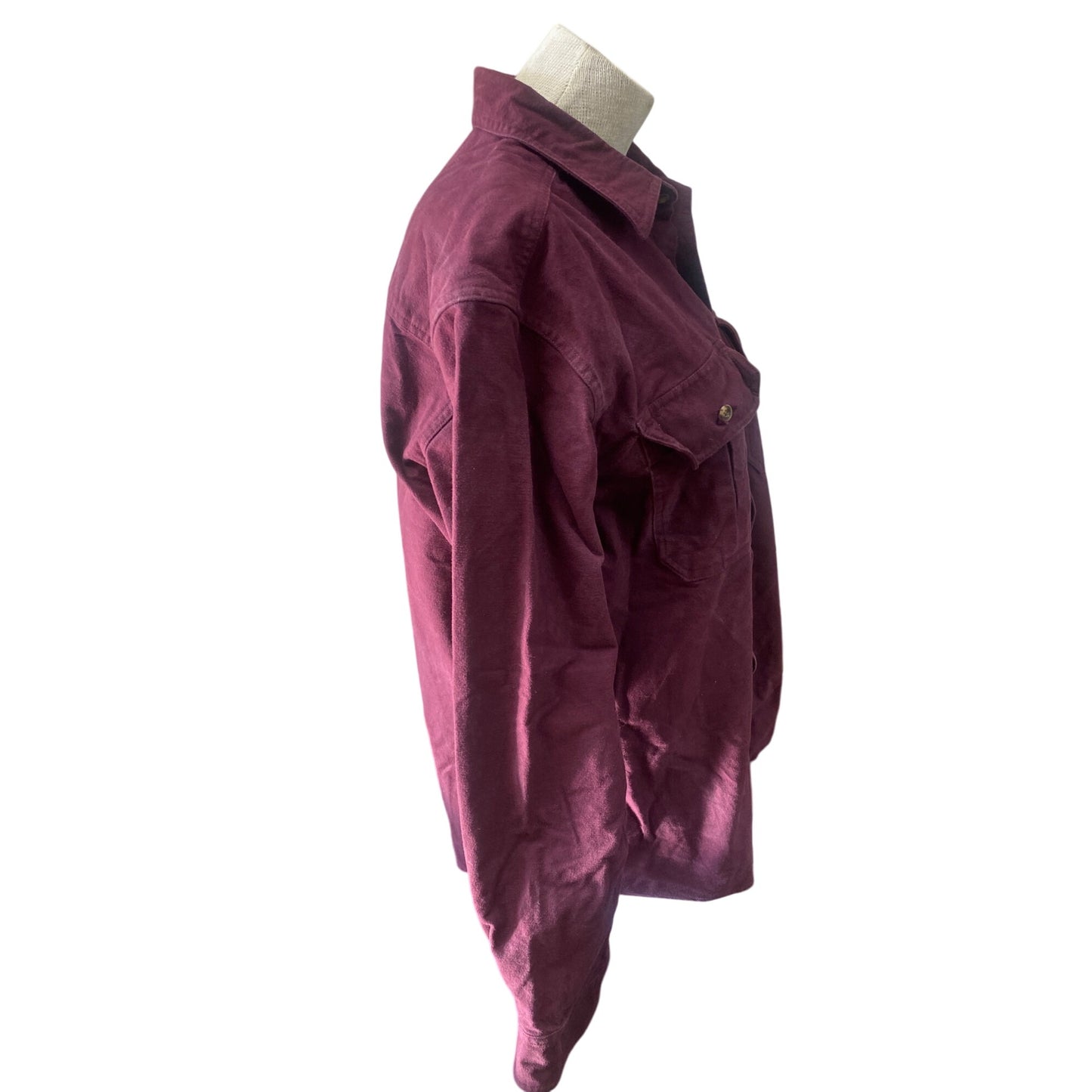 Guide Series Mens Large Maroon Long Sleeve Button-Up Shirt With Dual Chest Pockets