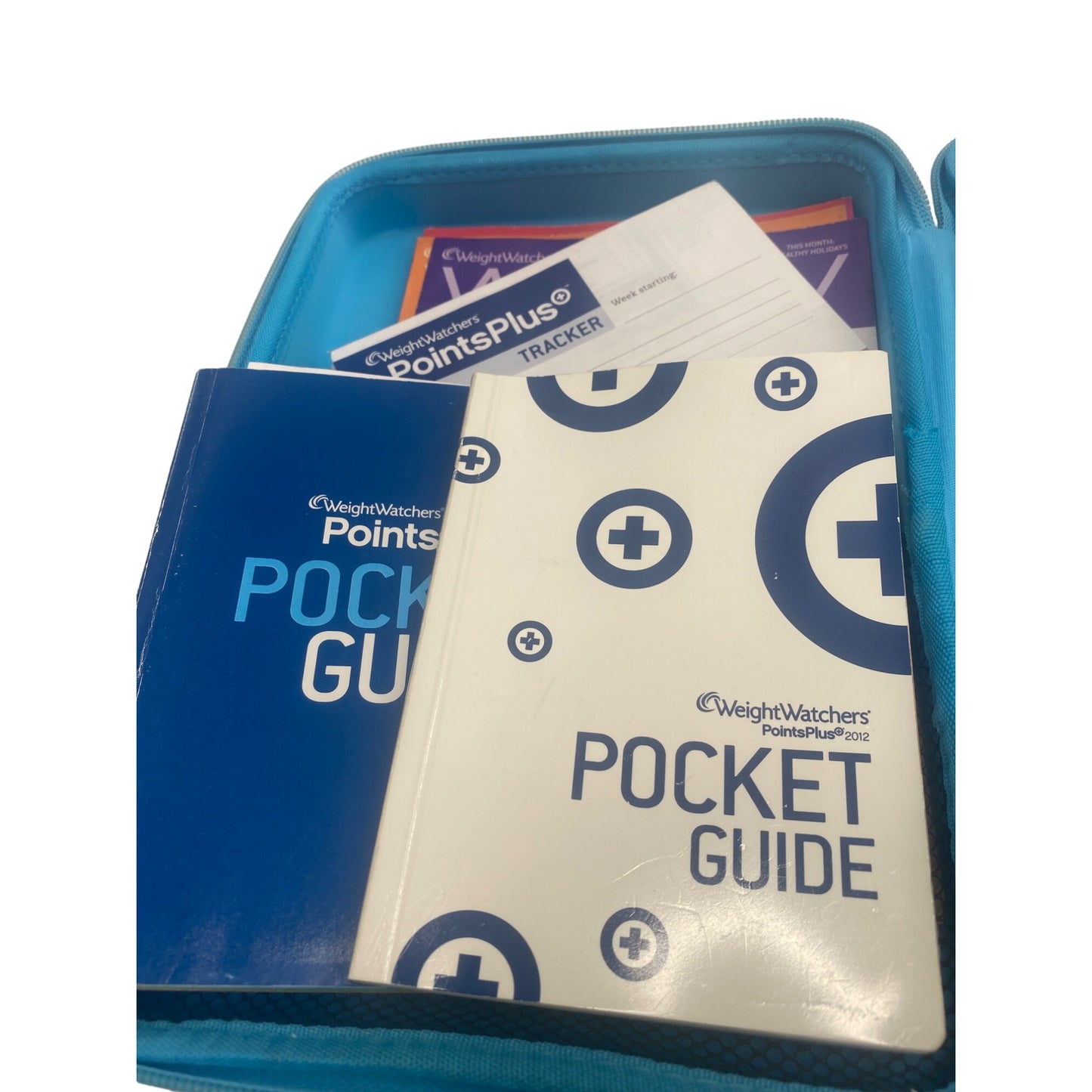 Weight Watchers PointsPlus Calculator Set W/ Guides & Case Blue