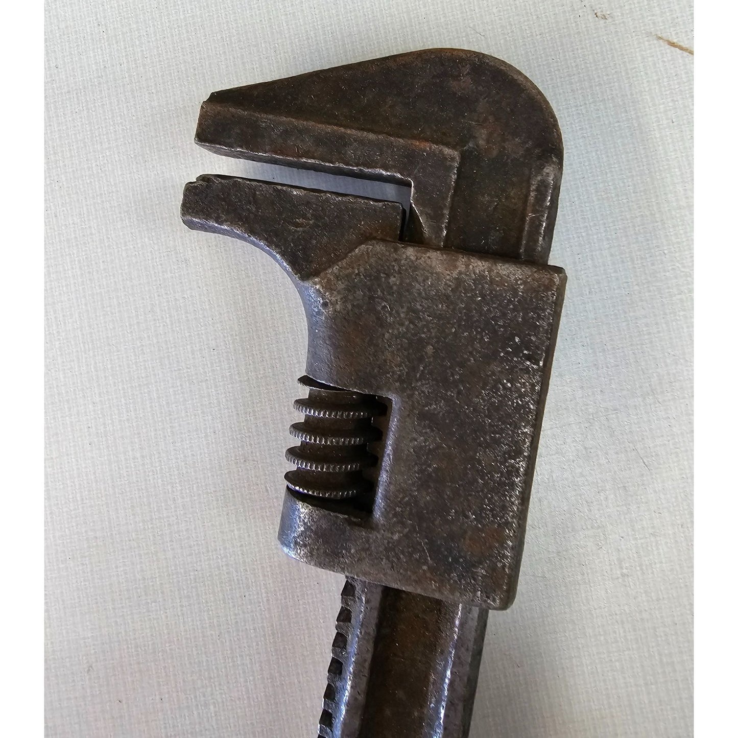 Vintage Heavy Duty Adjustable Pipe Wrench 9" Iron Construction Tool