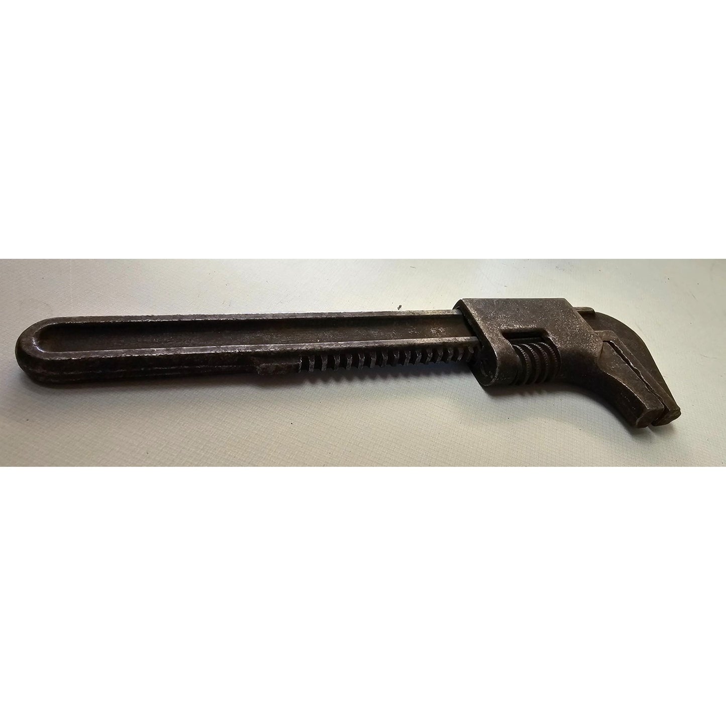 Vintage Heavy Duty Adjustable Pipe Wrench 9" Iron Construction Tool