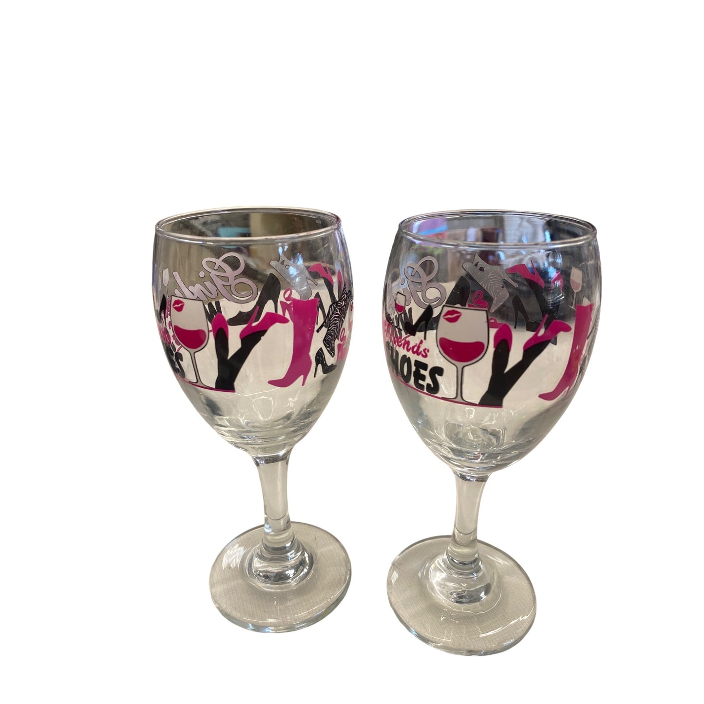 Girls Best Friends Wine & Shoes Stemmed Wine Glass Set