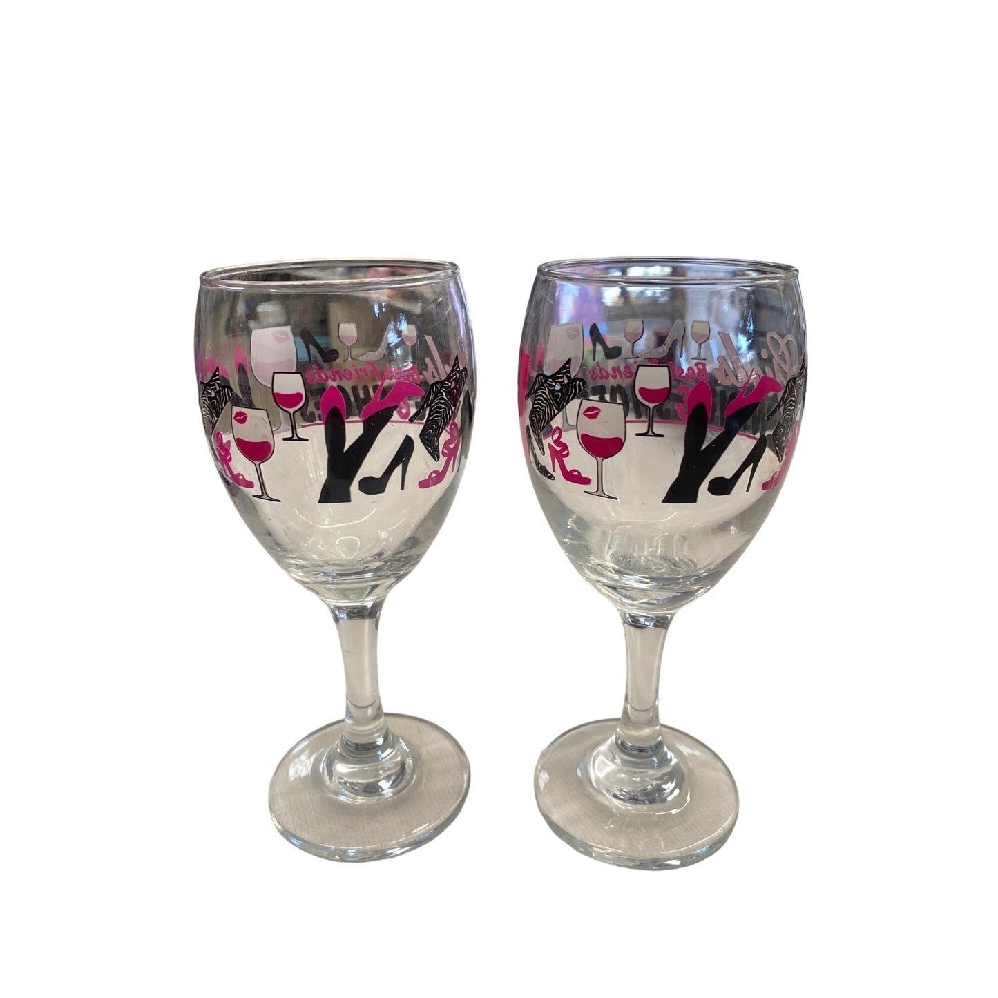 Girls Best Friends Wine & Shoes Stemmed Wine Glass Set