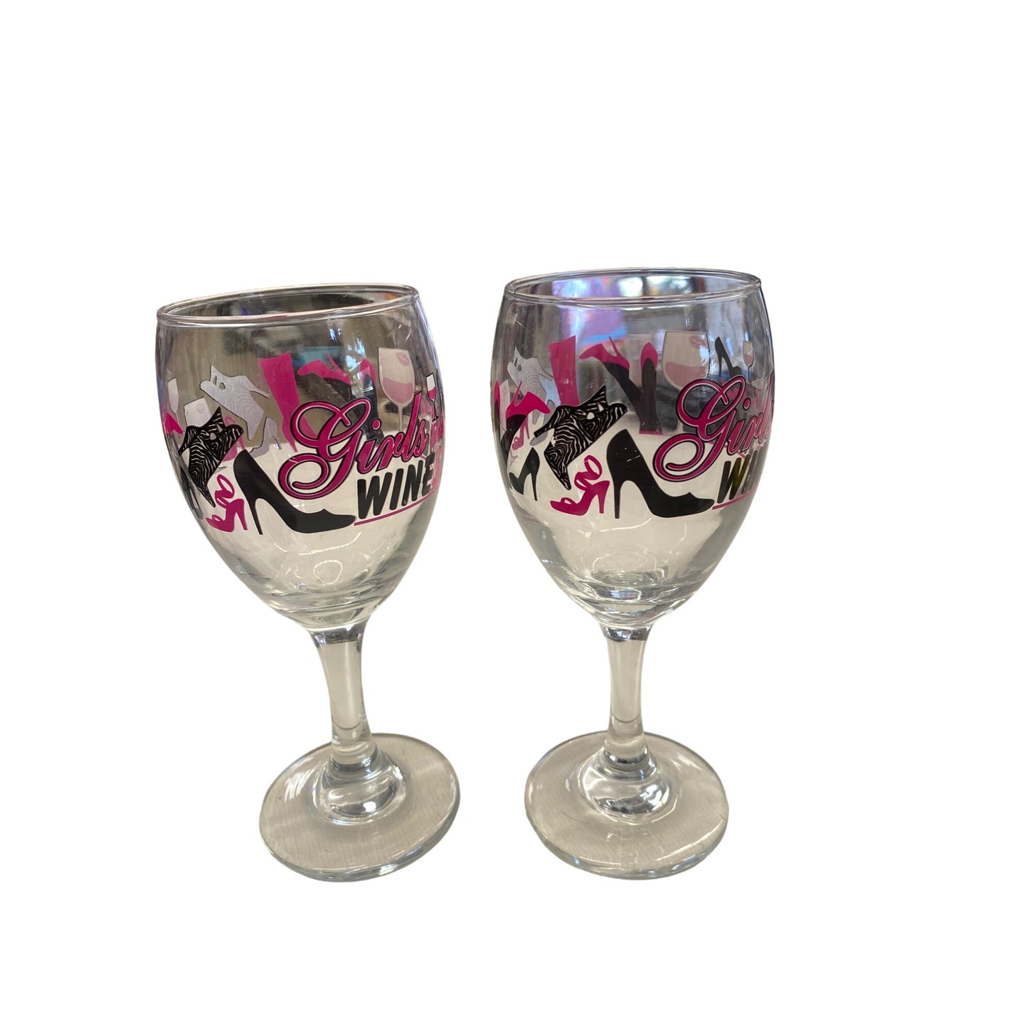 Girls Best Friends Wine & Shoes Stemmed Wine Glass Set