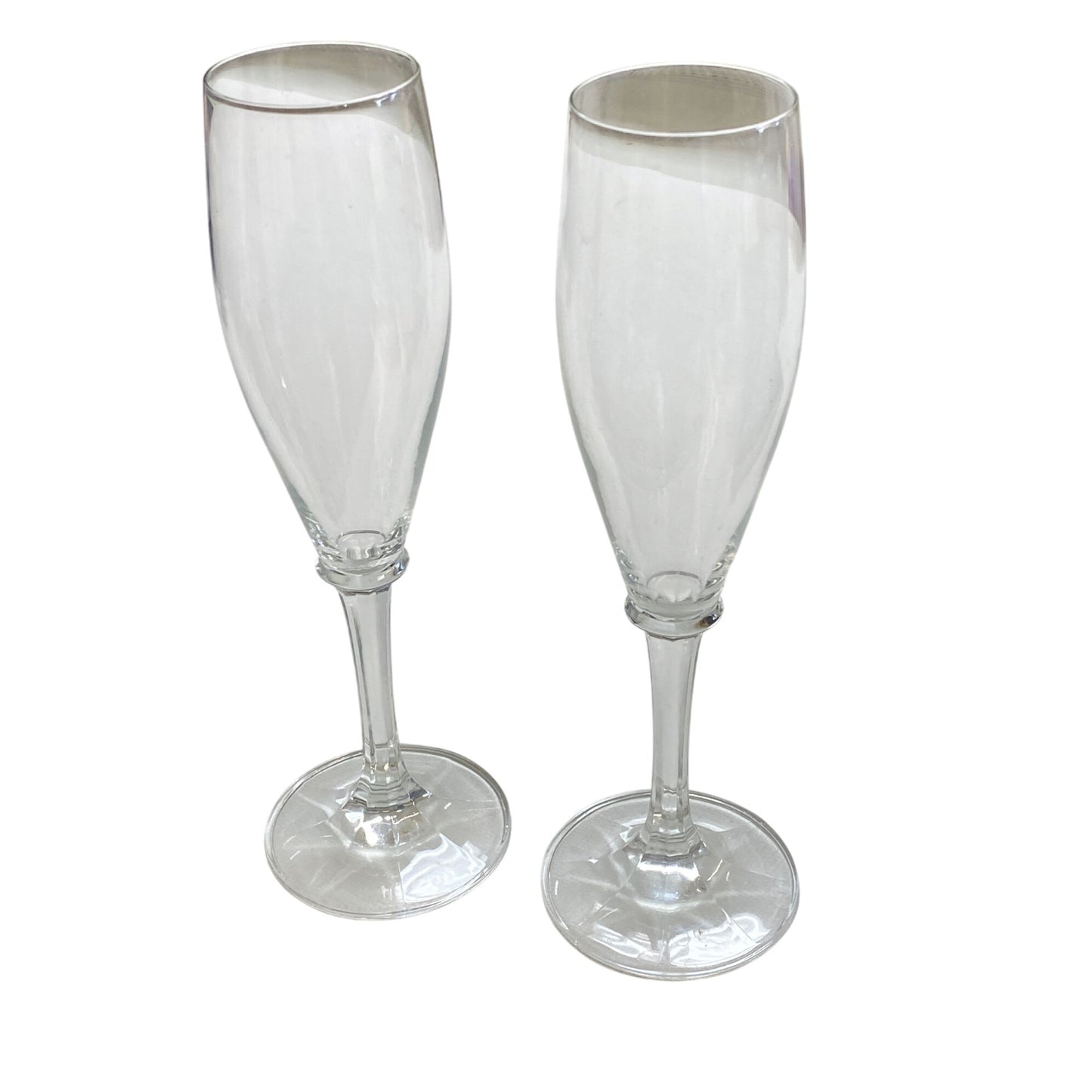 Clear Glass Champagne Flutes Set Of 2