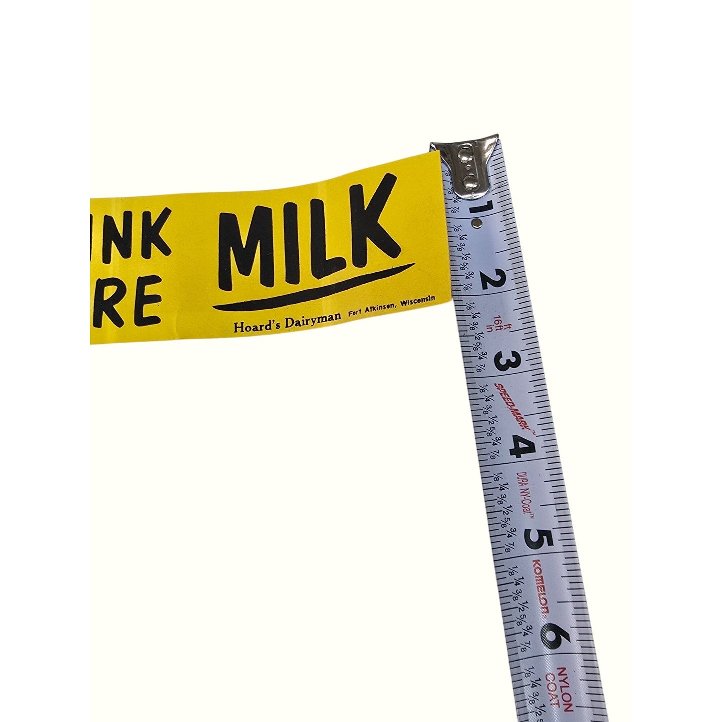 Vintage Hoards Dairyman "Drink More Milk" Yellow Paper Advertising Sticker
