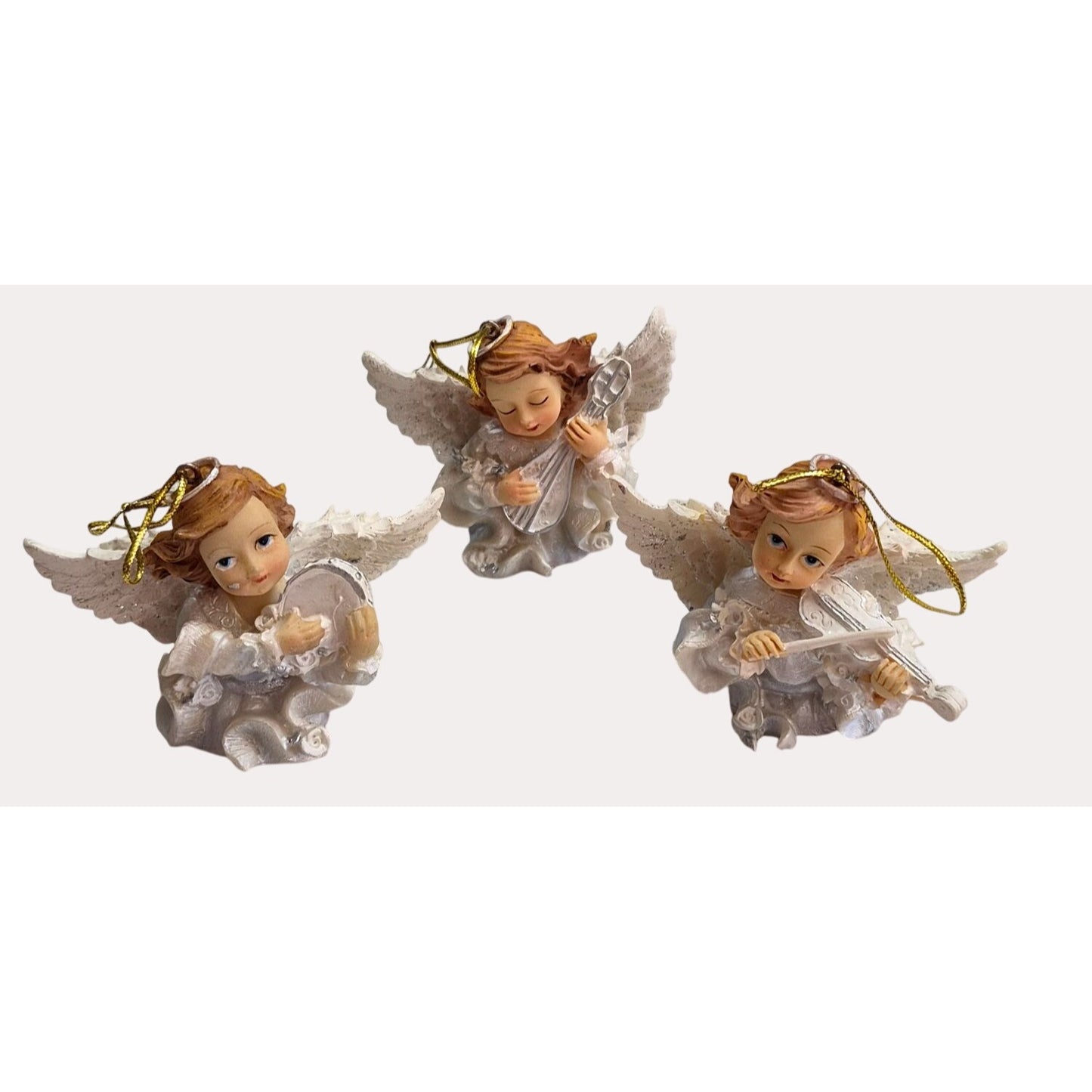 Angel Christmas Ornaments Playing Musical Instruments Set 3