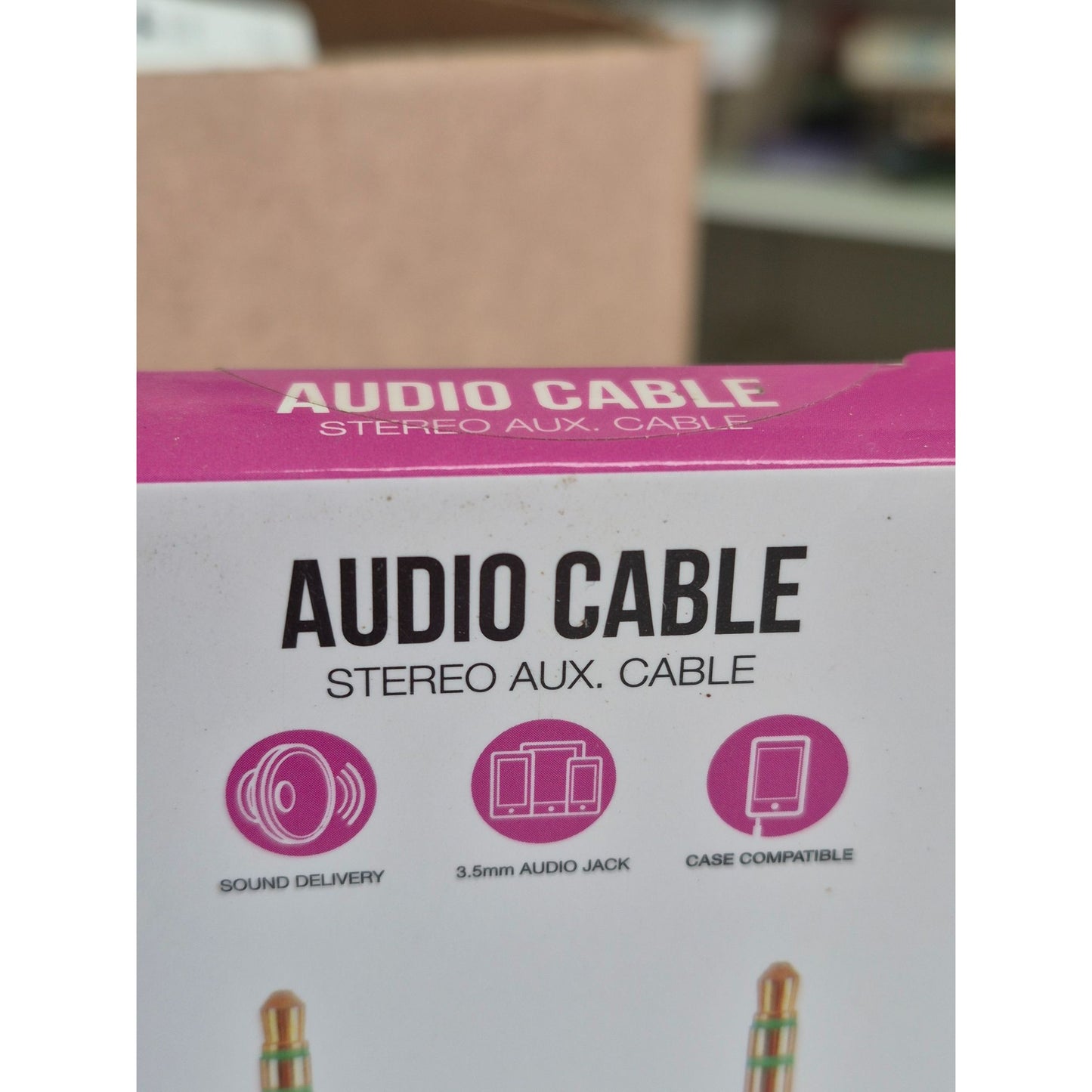 3ft Stereo Aux Audio Cable 3.5mm Jack  - Pink