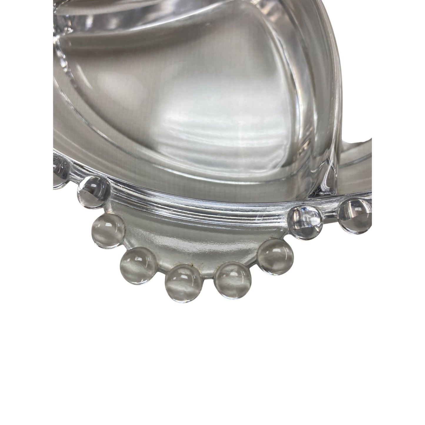 Vintage Candlewick Clear Glass Divided Serving Plate